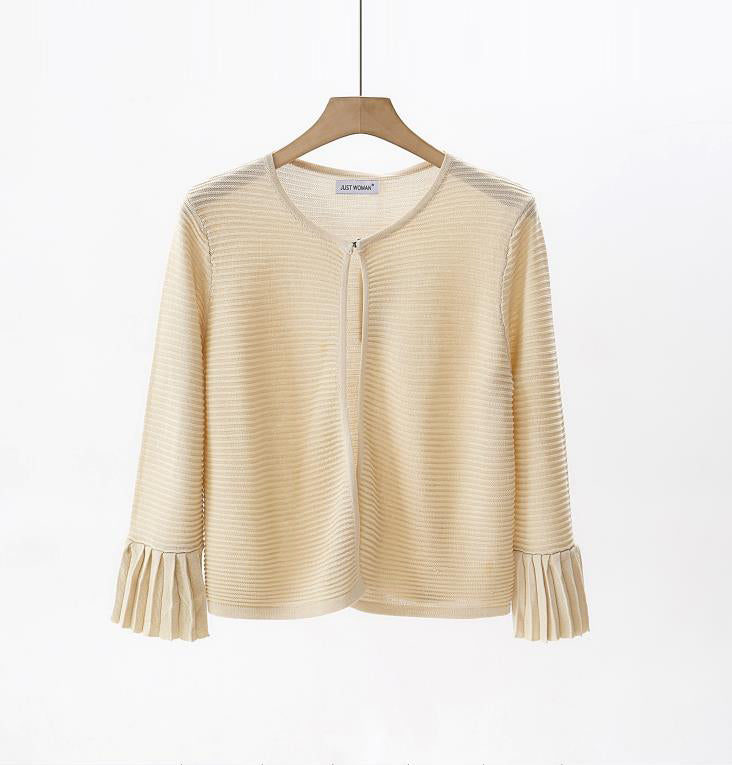 Cardigan con maniche a plisse Materiale viscosa