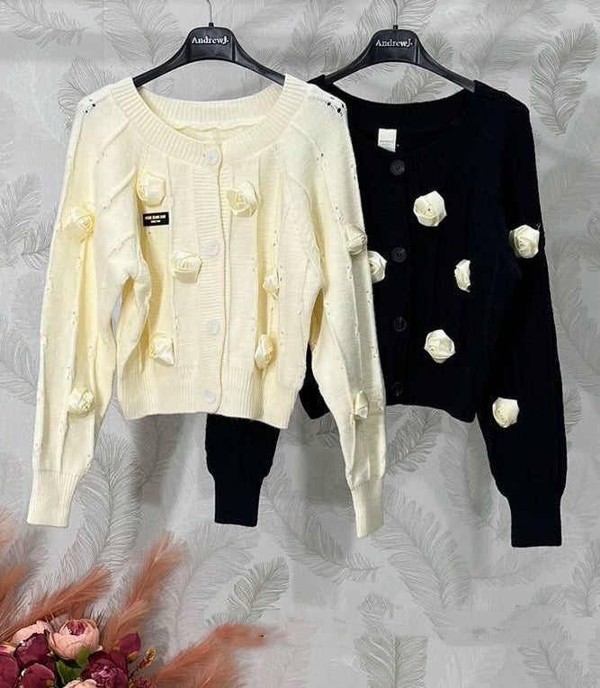 Cardigan con rose