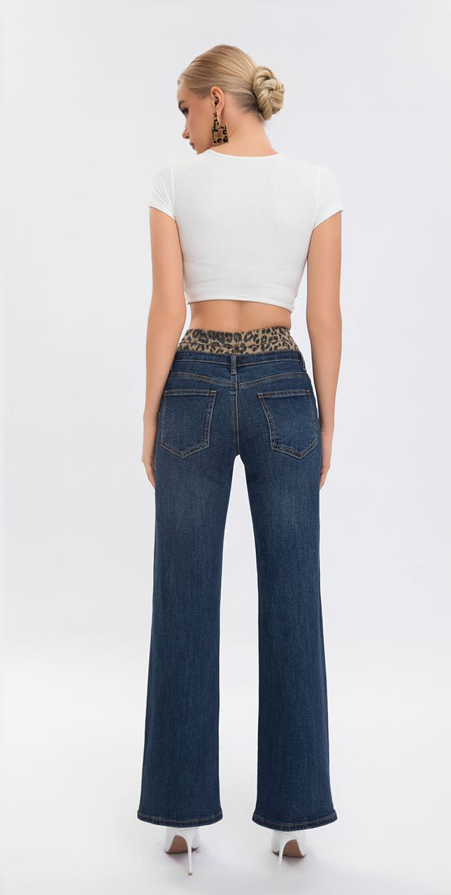 Jeans double leopardato