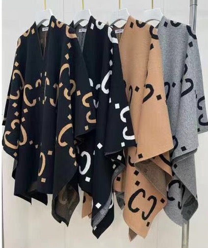 Poncho con stampa