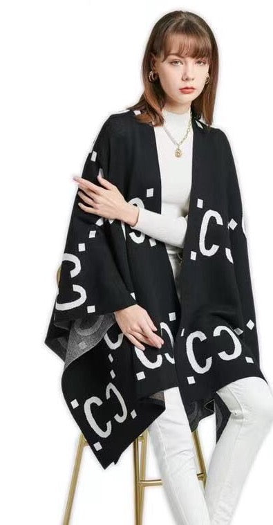 Poncho con stampa
