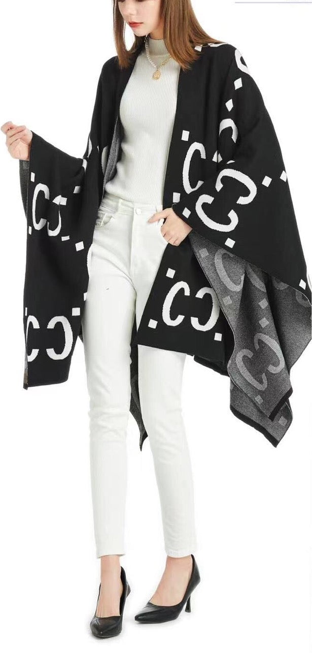 Poncho con stampa
