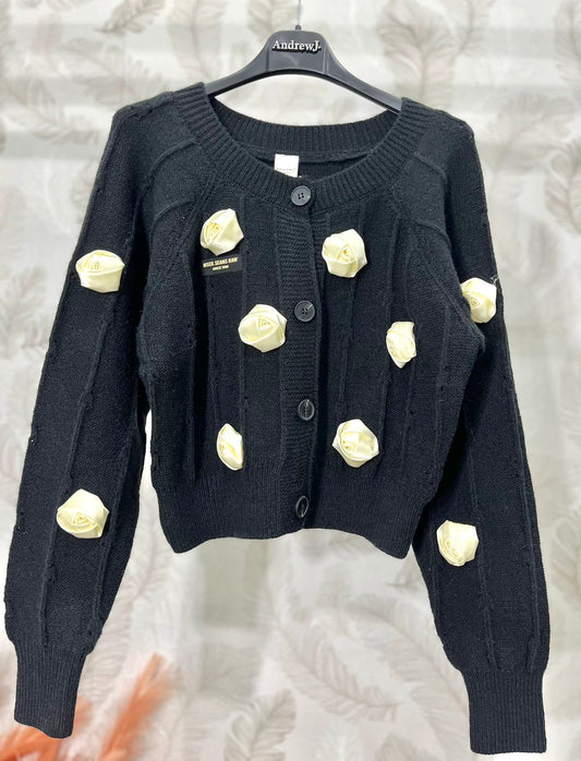 Cardigan con rose