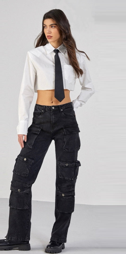 jeans cargo multitasche
