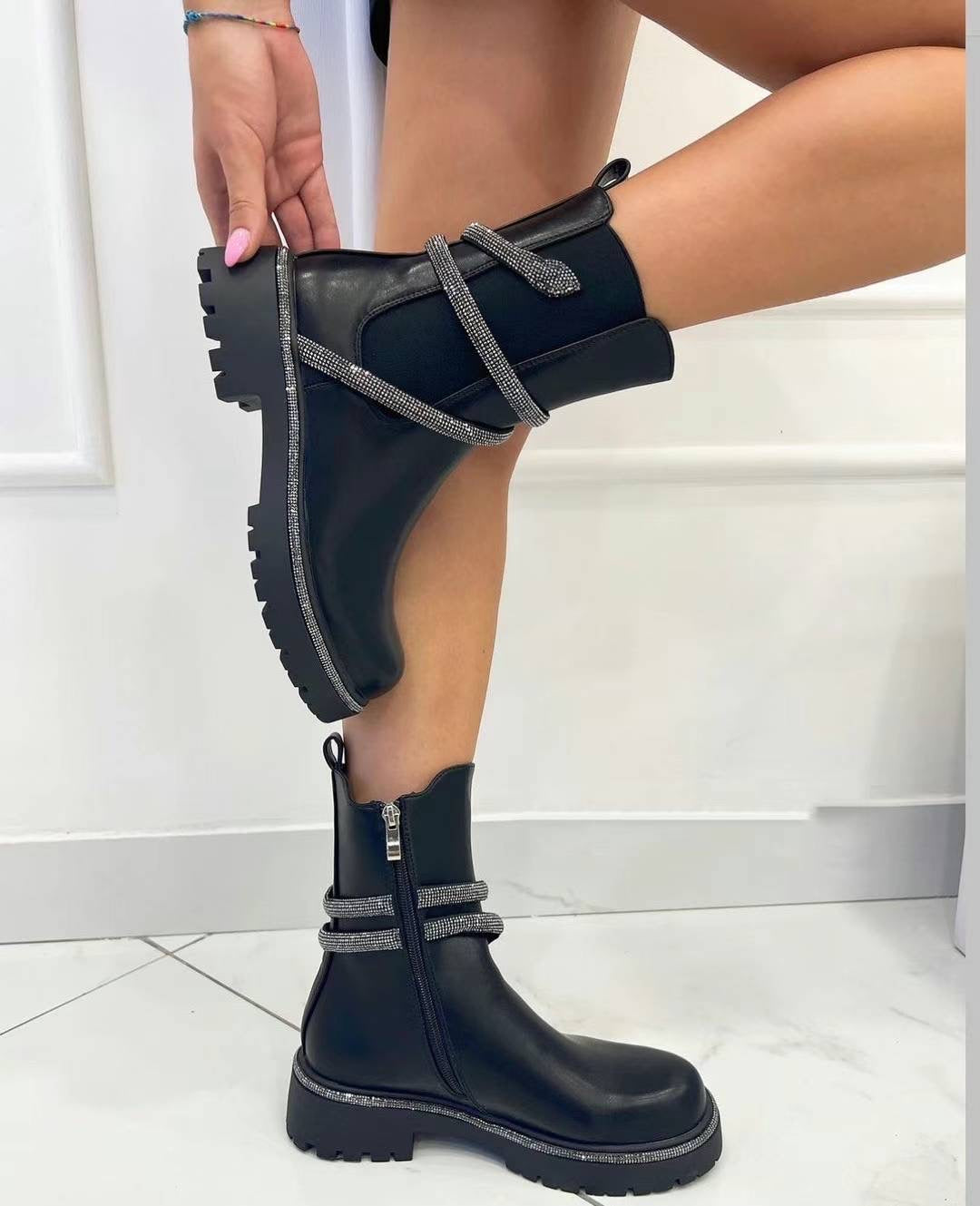 stivaletto con strass snake