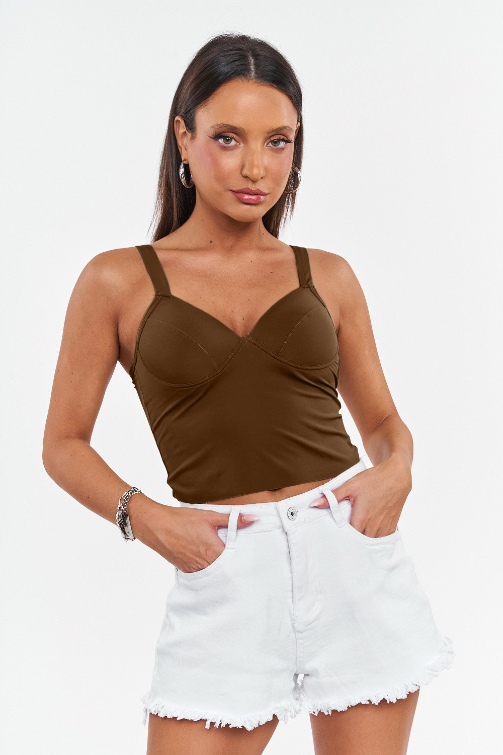 Top Lycra scollo cuore