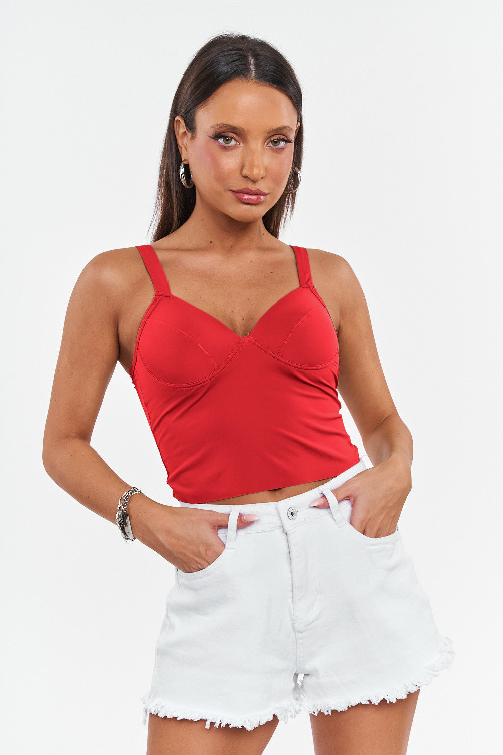 Top Lycra scollo cuore