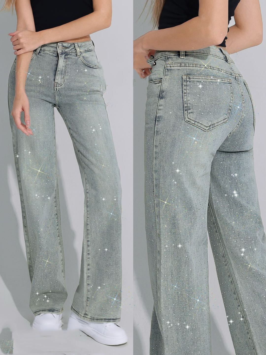 Baggy jeans strass